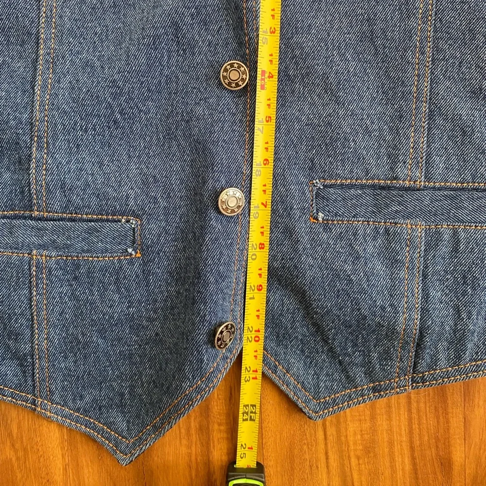 VTG 70s Western Denim Vest - Picture 10 of 11